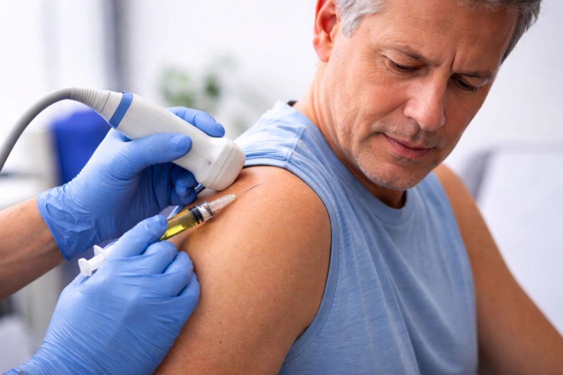 shoulder specialist in dubai giving Stem Cell Therapy for Frozen Shoulder & Rotator Cuff Relief