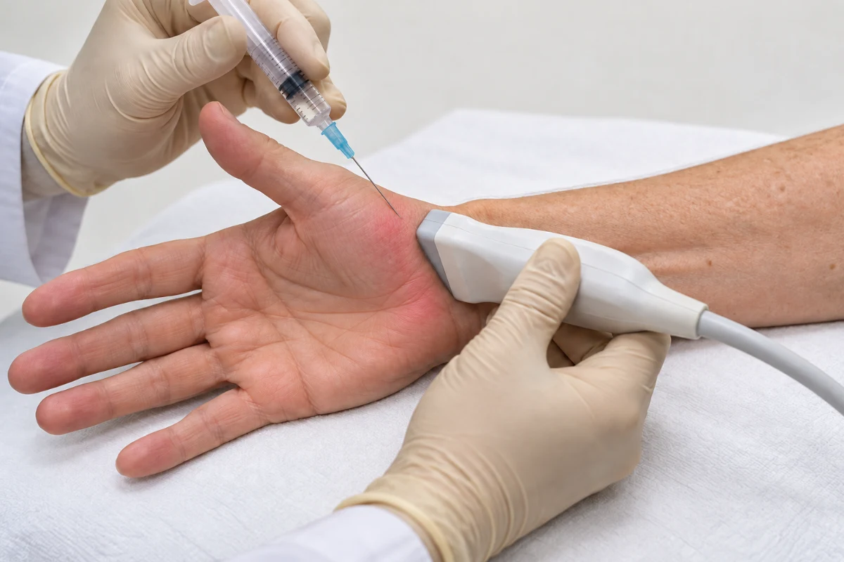 Ultrasound-guided injection for thumb pain treatment
